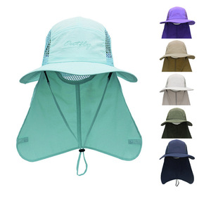 Fisherman Hat With Neck Protection Breathable Quick Drying Bucket Hat For Outdoor Sports Sun Protection Wide Brim <b>Cap</b> - Product Image 1