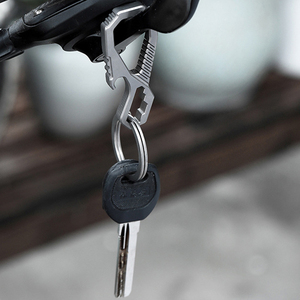 Porte-clés de voiture Fegve multifonctionnel <span class=keywords><strong>Feigo</strong></span>, décapsuleur de ceinture, personnalisé, créatif, en alliage de titane pur, pour homme - Product Image 3