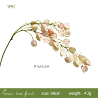 Branche de fruit artificielle en soie Luan, guirlande florale rose clair 99 cm, fleur suspendue pour la décoration de la maison et de mariage
