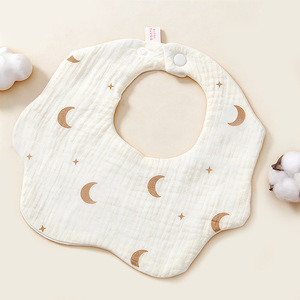 Bavoir pour nouveau-né personnalisé en tissu <span class=keywords><strong>gaze</strong></span> <span class=keywords><strong>de</strong></span> <span class=keywords><strong>coton</strong></span> et bambou à 6 couches, avec manches lanternes et fermeture à bouton unique - Product Image 6