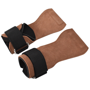 Protège-paumes en cuir de vachette antidérapants pour musculation avec boucle pour doigts pour barre de traction unisexe personnalisable PD - Product Image 1