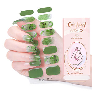 สติกเกอร์เจลเคลือบเล็บแบบกึ่งอบรูปผีเสื้อสีน้ำเงินกันน้ำเป็นมิตรกับสิ่งแวดล้อม16แถบผลิตภัณฑ์ทันสมัยที่มีชีวิตชีวา - Product Image 3