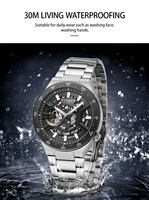 Nouvelle montre mécanique automatique CURREN 8486 avec cadran squelette ajouré pour homme, bracelet en acier inoxydable de 42 mm, luxe, sport, affaires, lumineuse
