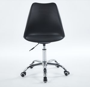 Sillas modernas de plástico de diseño de oficina con cojín de PU, sillas de oficina para adultos, <span class=keywords><strong>silla</strong></span> giratoria de oficina con ajuste de <span class=keywords><strong>tulip</strong></span>án - Product Image 2