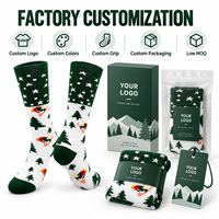 Chaussettes en coton personnalisées pour les fêtes d'hiver, épaisses, motif sapin de Noël, tricot doux, vente en gros directe d'usine