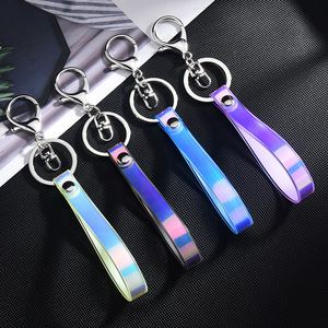 Korean Custom Cartoon PVC Waterproof Carabiner Wrist Bag Charm DIY Reflective Laser Phone Rope Lanyard Keychain Bulk Anime