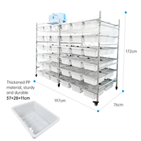 Étagère suspendue galvanisée moderne et simple à double rangée, 6 niveaux, 72 tiroirs, avec plateaux en plastique, pour usage intérieur, multi-scènes, pour le rangement de matériel.