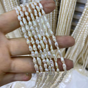 Collier de perles d'eau douce blanches Keshi de forme baroque, produit semi-fini naturel de forme irrégulière - Product Image 4