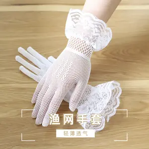 New Party Sexy Dressy Gloves Women High Quality Lace Gloves Paragraph Wedding Gloves Mittens Accessories Full Finger Girls