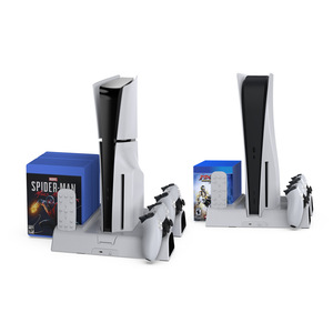 PS5 Slim Cooling Charging Dock With Blu-ray Player And <b>Controller</b> <b>Stand</b> For Game Console Disc Storage - Product Image 2