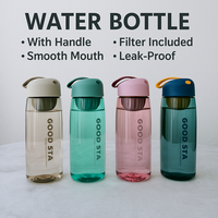 Bouteille d'eau écologique sans BPA anti-chute portable avec bouchon de paille à boire directement pour adultes-utilisation de voyage en plein air pour étudiants