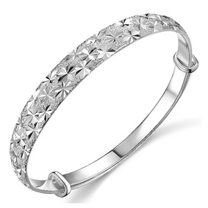 <span class=keywords><strong>Bracciali</strong></span> Etnici Vintage in <span class=keywords><strong>Argento</strong></span> Sterling 925 con Texture Metallica Regolabile per Donne - Product Image 4