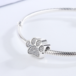Las nuevas mujeres <span class=keywords><strong>de</strong></span> diamantes Cz plata perro mascota gato <span class=keywords><strong>de</strong></span> la pata colgante encantos pulseras - Product Image 3