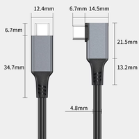 Câble VR en alliage d'aluminium ULT-unite de 5 m, conception à coude à 90 degrés, USB 3.1 C vers C, charge et transfert de données pour 2 et appareil photo
