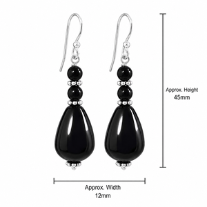Orecchini Pendenti Vintage Neri a Goccia con Nappine, Gioielli Eleganti da Donna alla Moda - Product Image 5