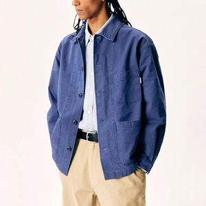 OEM Vintage Cotton Twill <strong>Chore</strong> <strong>Jacket</strong> for Men French Workwear with Button Decoration Breathable Plus Size for Autumn Season - Product Image 1