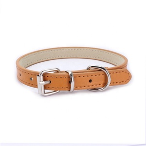 Collier coloré pour animaux de compagnie en tube de fer tissé uni en PU réglable – Nouveauté 2025 – Ventes Flash - Product Image 1