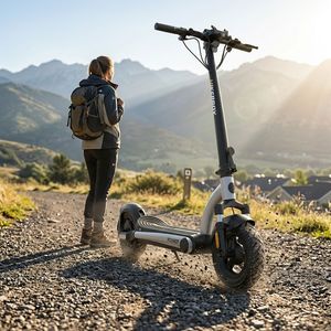 Trottinette électrique Hikerboy <span class=keywords><strong>Foxtrot</strong></span> Plus durable, cadre en alliage d'aluminium, étanche IPX5, pneus de 10 pouces, pliable, moteur 500W, frein à disque avant/arrière - Product Image 4