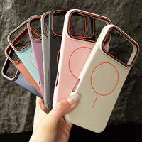 Coque de téléphone magnétique souple en TPU et PU, qualité Litchi mate, personnalisable, anti-chute, pour iPhone 17 ProMax 18 16, MOQ 500