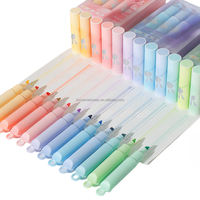 Surligneurs fluorescents de haute qualité, protection oculaire, motifs mignons, lot de 4 couleurs