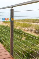 HJ SS.316 Drahtseil-Geländer Handlauf für Treppen Edelstahl-Pfosten Außendesign Treppengeländer