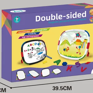 सबसे अच्छा बेच 2023 बच्चों की चित्रकारी ज्यामितीय पहेली स्केचपैड शिक्षण खिलौने बच्चों के डबल-तरफा चुंबकीय स्केचपैड