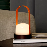 Lampe de chevet portable moderne personnalisée à commande tactile rechargeable en ABS, à intensité variable en continu, lampe LED décorative pour la maison