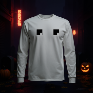 T-shirt à manches longues rétro Ghost Eyes pour jeux d'arcade, costume d'Halloween - Product Image 3