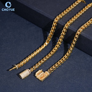 Precio al por mayor Cadena de eslabones cubanos clásica de moissanita de plata de ley 925 chapada en oro de 18K de 4mm, Collar de moda, Joyería para fiesta, Regalo - Product Image 2
