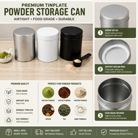 Couvercles de boîtes alimentaires en fer blanc de qualité supérieure 50g/30g, anneaux d'étanchéité, surface laquée, bouchon à vis, sérigraphié, pour matcha en poudre, café, protéines