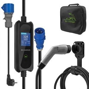 เครื่องชาร์จรถยนต์ไฟฟ้าแบบพกพา 7KW รุ่นใหม่ ชนิดที่ 2 กระแสไฟปรับได้ 32A ปลั๊ก CEE Schuko ควบคุมผ่านแอปอัจฉริยะ สายชาร์จปรับความยาวได้ - Product Image 1