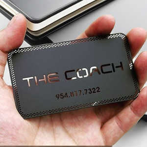 Tarjetas de Visita de Metal Negro Grabadas con Láser, Personalizadas, Impresas y en Relieve, de Acero Inoxidable Duradero, Marca CLF, Hechas en China - Product Image 2
