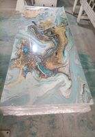 Panneau mural en PVC avec revêtement UV, panneau décoratif brillant, imperméable, ignifuge, revêtement mural intérieur pour hôtel, projet commercial