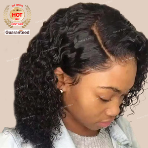 360 HD dentelle avant pleine perruque <span class=keywords><strong>Afro</strong></span> crépus bouclés court Bob sans colle noir femmes 100% cheveux humains 360 pleine frontale perruques - Product Image 1