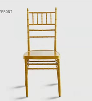 Chaise d'hôtel empilable en résine dorée style nœud de bambou, résistante aux rayures, pour banquets, mariages, restaurants, événements et lieux de réception