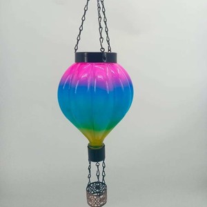 Solar Powered Hot Air <b>Balloon</b> Lantern Glass Outdoor Flame Lamp Waterproof Home <b>Decoration</b> Round Shape Heat Resistant - Product Image 2
