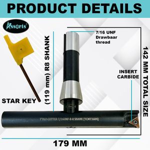 Assorts 7 Fly Cutter 7/16 Unf R8 Shank Indexable Face Milling Cutter For Cnc <b>Machining</b> Center - Product Image 3