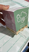 Bloc-notes adhésif motivant imprimé sur 4 faces avec palette en bois