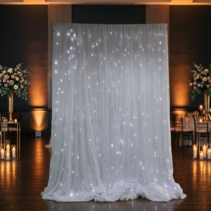 <b>LED</b> <b>Star</b> Curtain Stage Backdrop Velvet White with Blue Red Green White <b>LEDs</b> - Product Image 5