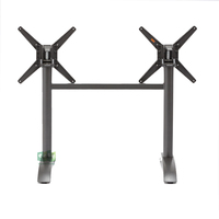 Plateau rabattable en aluminium moulé pour l'extérieur (E9810), double base de table, pour restaurant et café