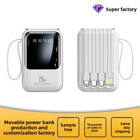 Haute capacité 10000mAh Mini batterie externe filaire Logo personnalisé Portable dessin animé chargeur Mobile Micro USB transfrontalier Compact personnalisé