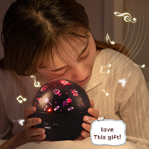 Pour la lampe de <span class=keywords><strong>projecteur</strong></span> de ciel étoilé activée par la musique avec boule magique pour la veilleuse de chevet de chambre à coucher - Product Image 4