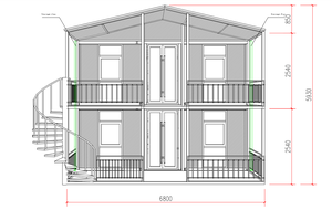 20Ft 40Ft สำเร็จรูปพับได้เคลื่อนย้ายได้พับได้3ห้องนอนหรูหรา - Product Image 2