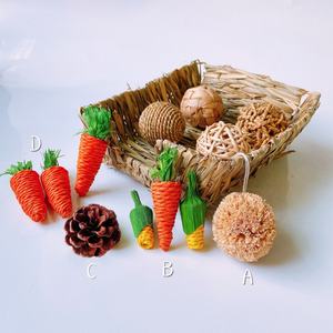 Maison en herbe pliable pour animaux de compagnie, lapin, hamster, hérisson, cobaye, maison en herbe tissée à la main, nid pour animaux de compagnie - Product Image 3