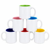 Mug en céramique de haute qualité avec intérieur coloré 11OZ, design personnalisé avec logo, mug à café en céramique avec poignée blanche