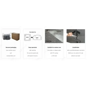 Puf de Poliéster 87x87x32 10:00 Modular Beige - Product Image 3