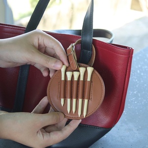 Custom PU Leather Golf Tee Holder 5-Slot Waterproof Durable Portable Waist Keychain Golf Accessories - Product Image 4