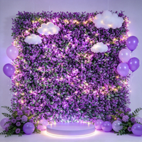 Panneau mural en herbe artificielle violette résistant aux UV, plante artificielle de lavande, mur de fleurs artificielles pour mariage et fête
