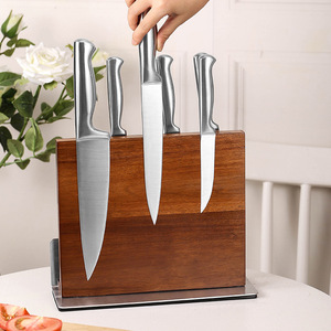 Support magnétique pour couteaux en bois massif 28x10x22,5 cm, double face, pour rangement de couteaux de cuisine, support écologique pour planche à découper - Product Image 2