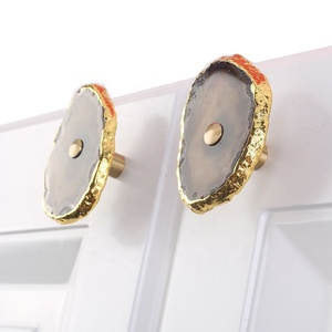 YZ1341 Dyed Colourful Agate Slices <strong>Knobs</strong>, Agate <strong>Knob</strong> for <strong>Drawer</strong> and Cabinet - Product Image 1